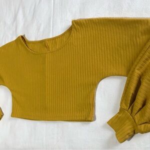 CONTEMPORARY Mustard Ribbed Women's Top